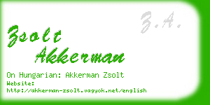 zsolt akkerman business card